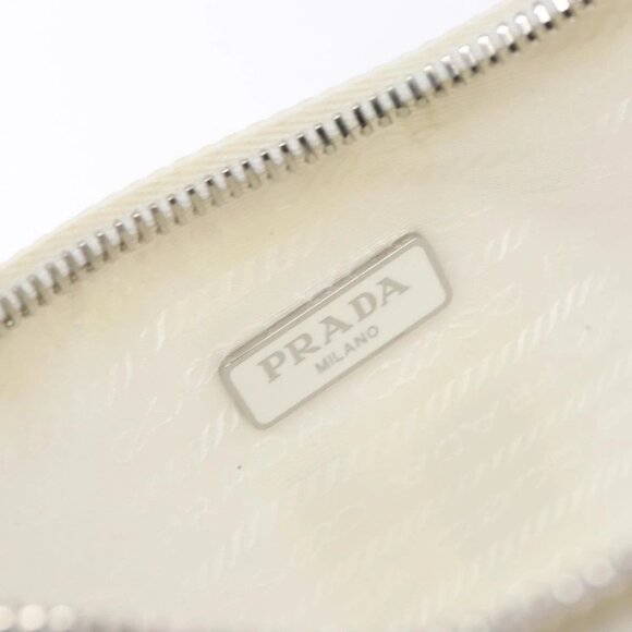 PRADA Re-Edition 2005 Hand Bag Nylon White Silver Auth yk19251 - Picture 11 of 16